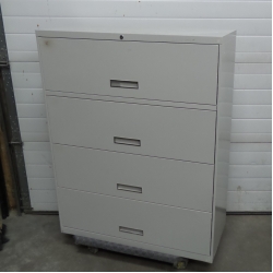 Beige 8 Drawer Microfiche Media Storage File Cabinet, Locking